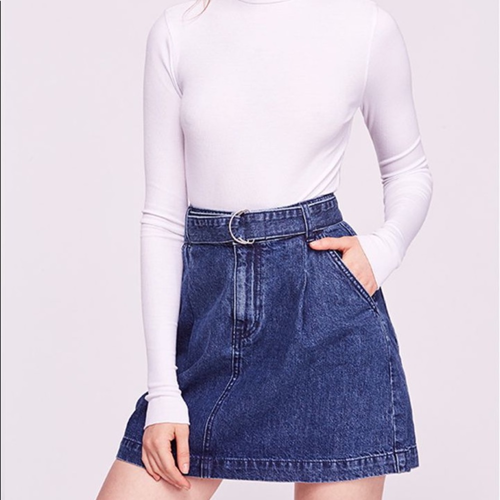 Free People Belted Denim Skirt - Size 27 -NWT